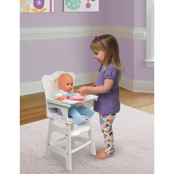 slide 2 of 4, Badger Basket Doll High Chair - White Rose