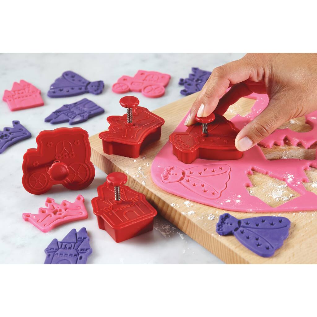 Cake Boss Decorating Tools Red Princess 4-piece Fondant Press Set