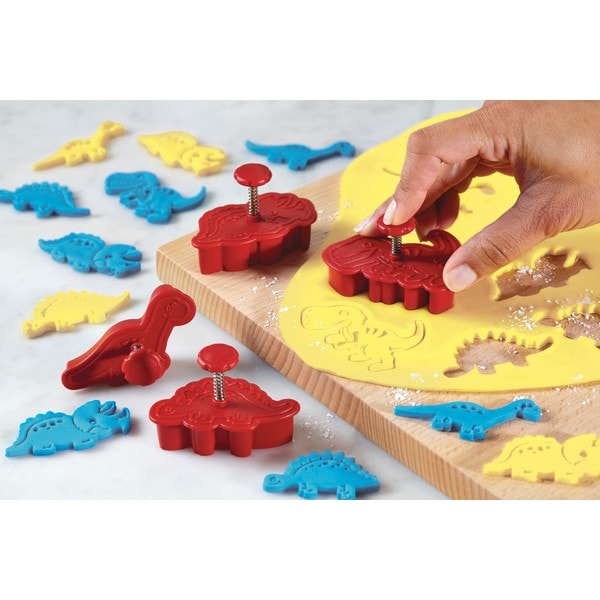 Cake Boss Decorating Tools Red Dinosaur 4-piece Fondant Press Set