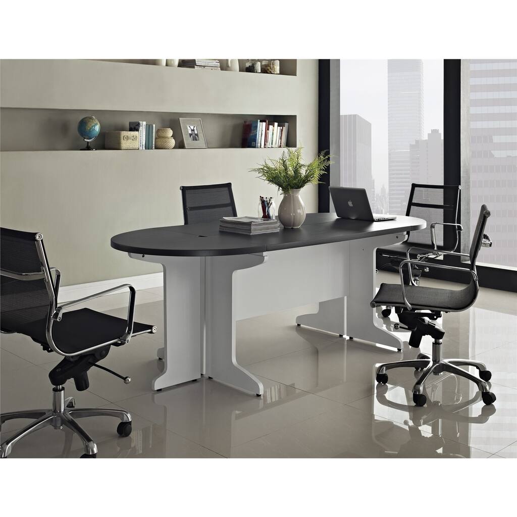 Ameriwood Home Pursuit White/ Grey Small Conference Table Bundle