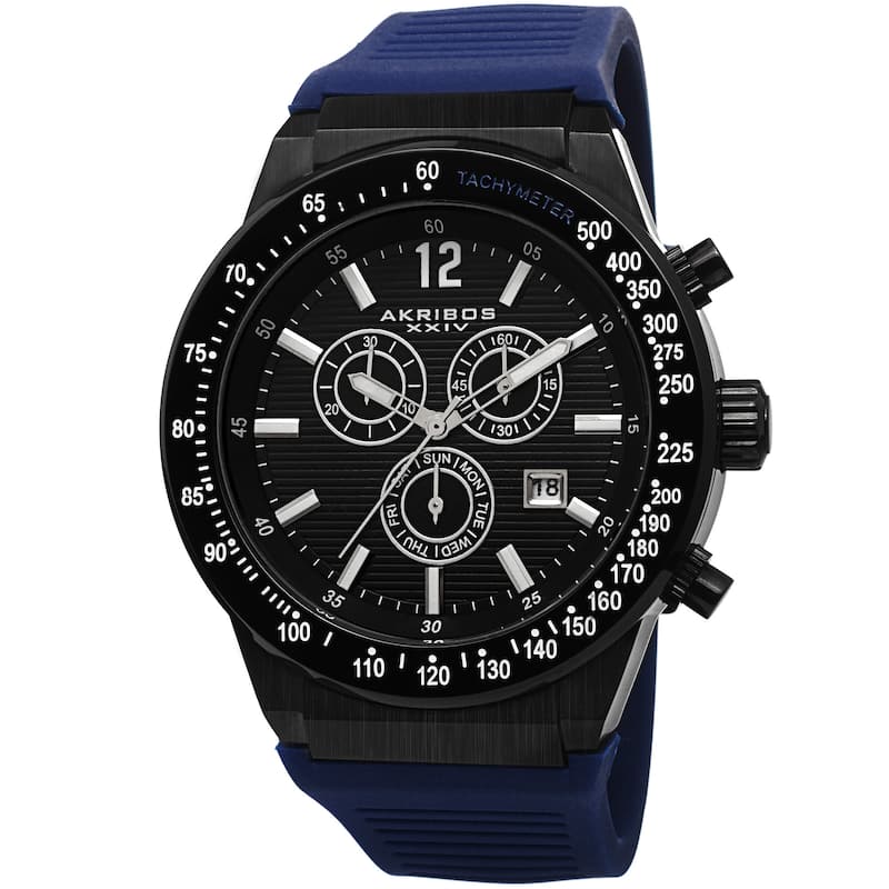 Akribos XIV Men's Swiss Quartz Chronograph Blue Strap Watch