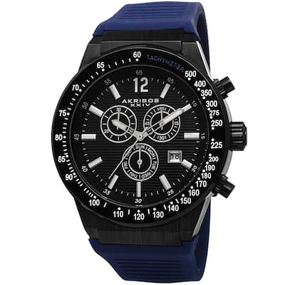 Akribos XIV Men's Swiss Quartz Chronograph Blue Strap Watch