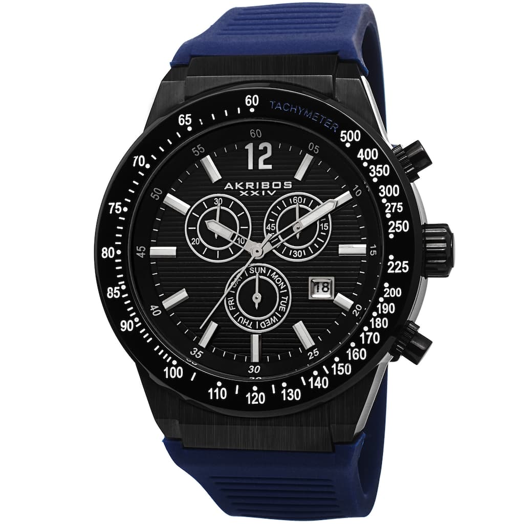 Akribos XIV Men's Swiss Quartz Chronograph Blue Strap Watch