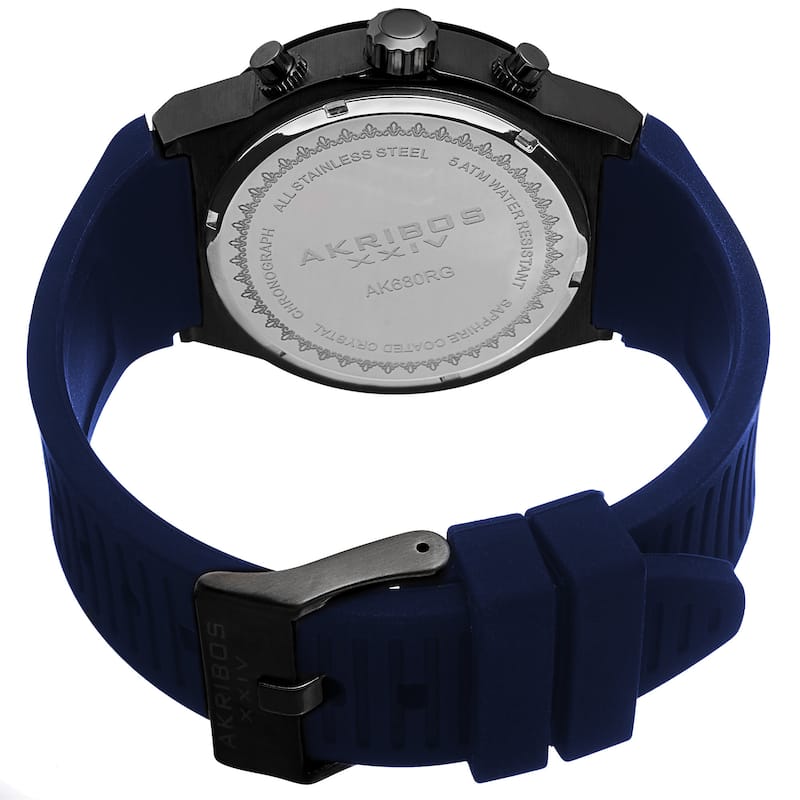 Akribos XIV Men's Swiss Quartz Chronograph Blue Strap Watch
