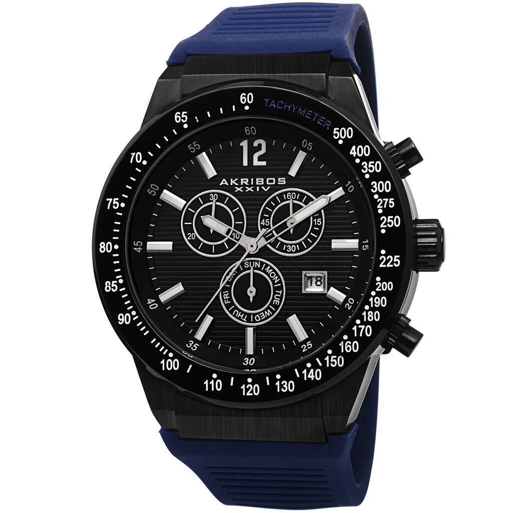 Akribos XIV Men's Swiss Quartz Chronograph Blue Strap Watch