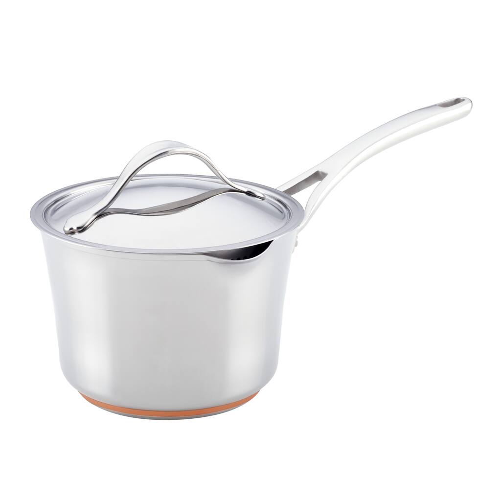 Anolon Nouvelle Copper Stainless Steel 3 1/2-quart Covered Straining Saucepan