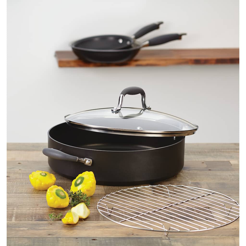 Anolon Advanced Hard-anodized Nonstick 5 1/2-quart Grey Covered Braiser with Rack