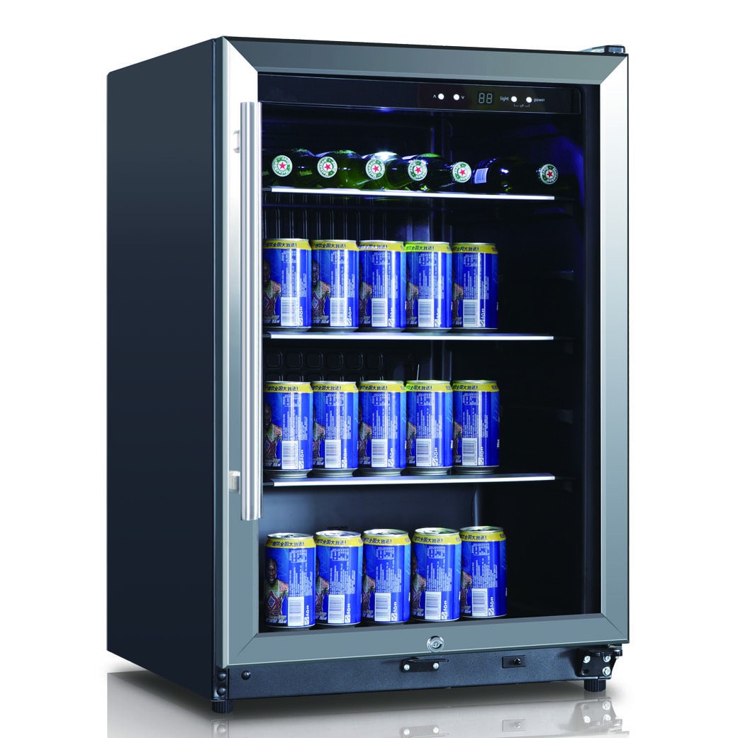 Stainless Steel 4.6 cubic Foot 138 can Beverage Cooler