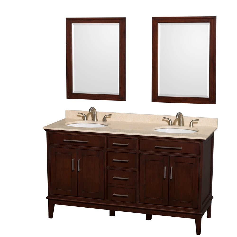 Wyndham Collection Hatton Dark Chestnut 60 inch Double Vanity