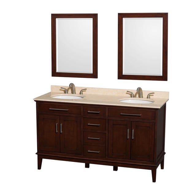 Wyndham Collection Hatton Dark Chestnut 60-inch Double Vanity