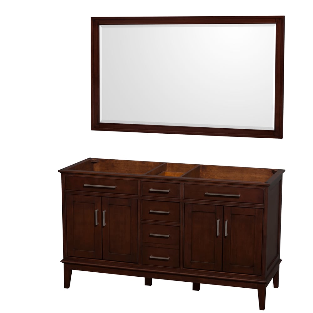 Wyndham Collection Hatton Dark Chestnut 60 inch Double Vanity