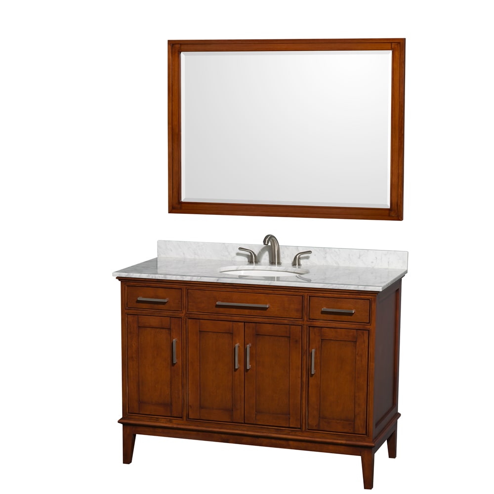 Wyndham Collection Wyndham Collection Hatton Light Chestnut 48  Inch Single Vanity Brown Size Single Vanities