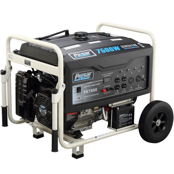 Pulsar Products 7,500-Watt Gasoline Powered Portable Generator with Electric Start
