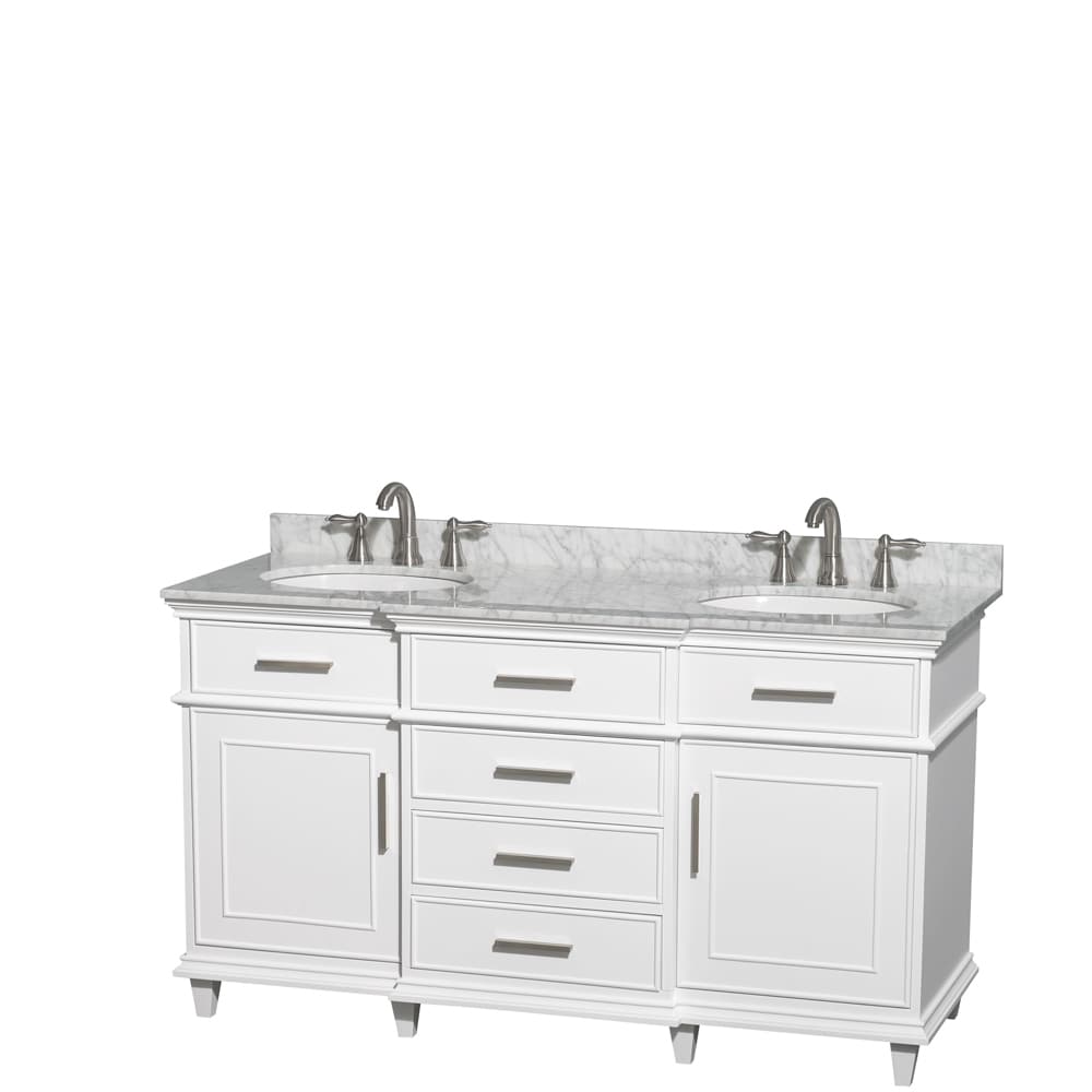 Wyndham Collection Wyndham Collection Berkeley White 60 inch Double Vanity White Size Double Vanities