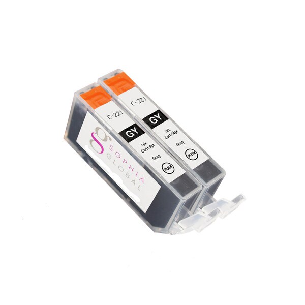 Compatible Grey Ink Cartridge Replacement for Canon CLI-221 (Pack of 2)