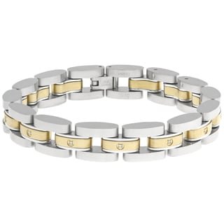 diamond bracelet mens steel stainless bracelets tone tdw jewels viva metal