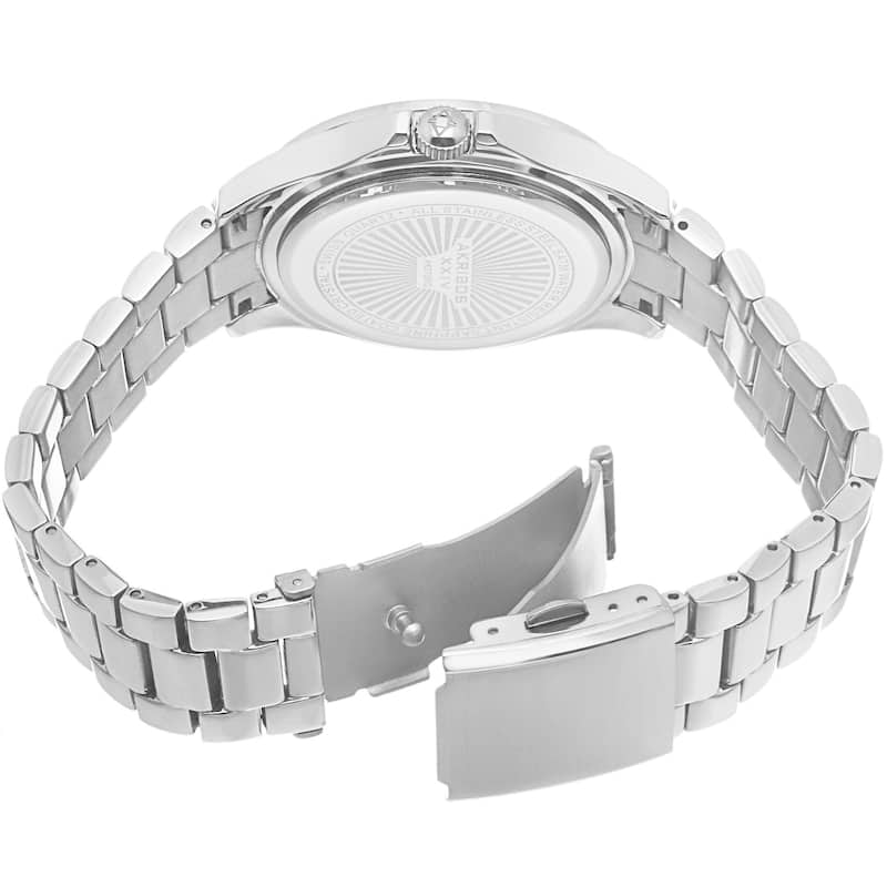 Akribos XXIV Women's Swiss Quartz Crystal Stainless Steel Silver-Tone Bracelet Watch