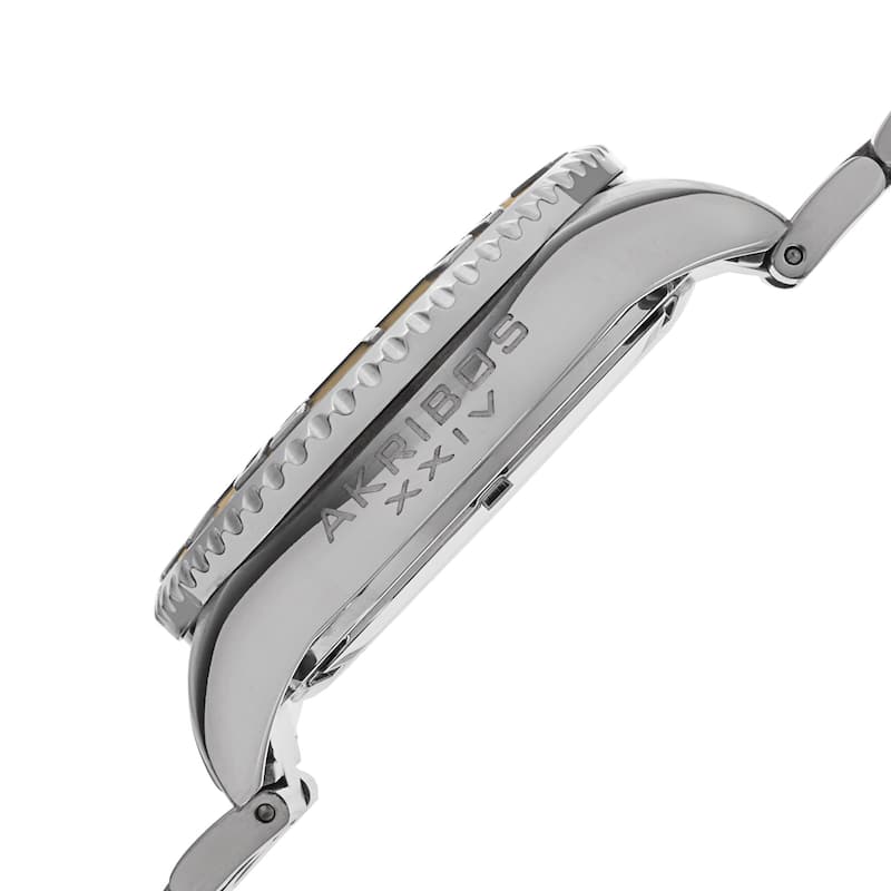 Akribos XXIV Men's Swiss Quartz Sunray Dial Stainless Steel Two-Tone Bracelet Watch