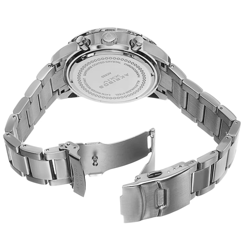 Akribos XXIV Men's Chronograph Stainless Steel Silver-Tone Bracelet Watch
