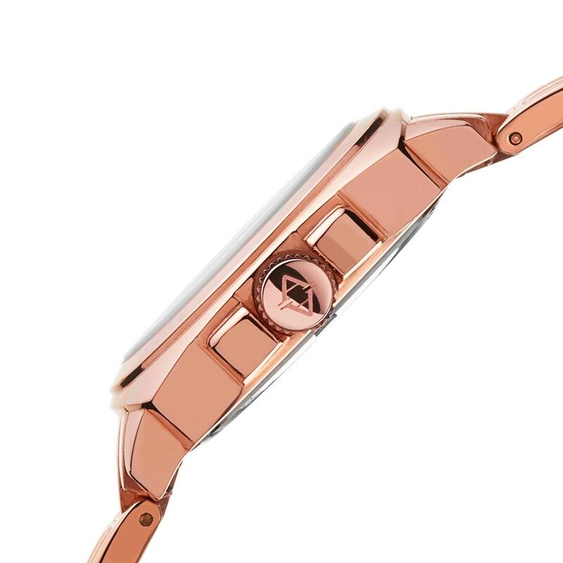 Akribos XXIV Women's Swiss Quartz Stainless Steel Rose-Tone Bracelet Watch