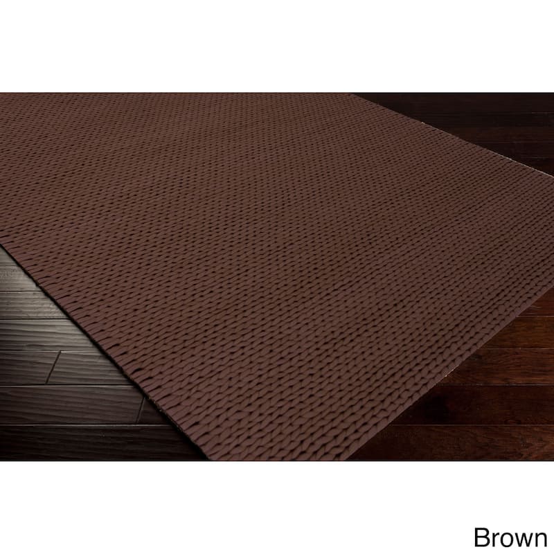Hand Woven Hale Contemporary Solid Braided New Zealand Wool Area Rug (8' x 10')