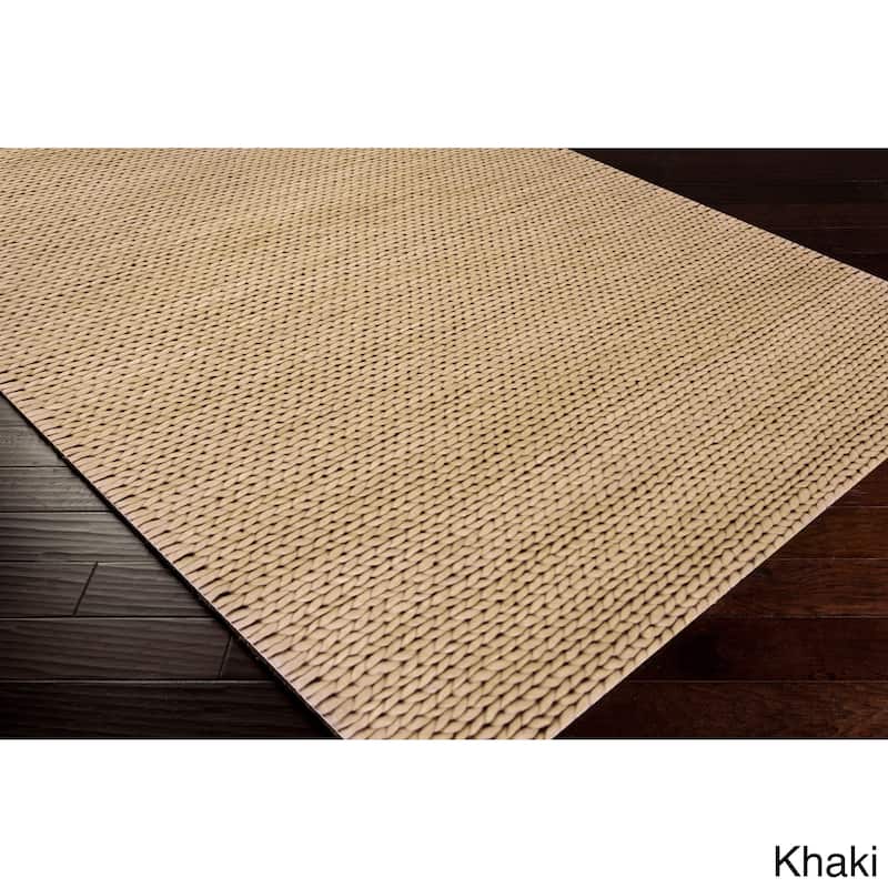 Hand Woven Hale Contemporary Solid Braided New Zealand Wool Area Rug (8' x 10')