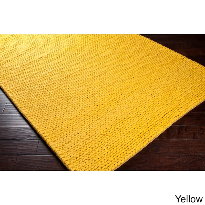 Hand Woven Hale Contemporary Solid Braided New Zealand Wool Area Rug (8' x 10')