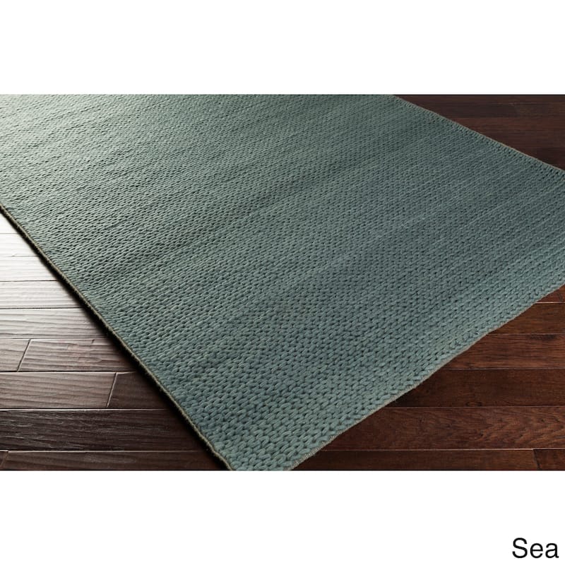 Hand Woven Hale Contemporary Solid Braided New Zealand Wool Area Rug (8' x 10')