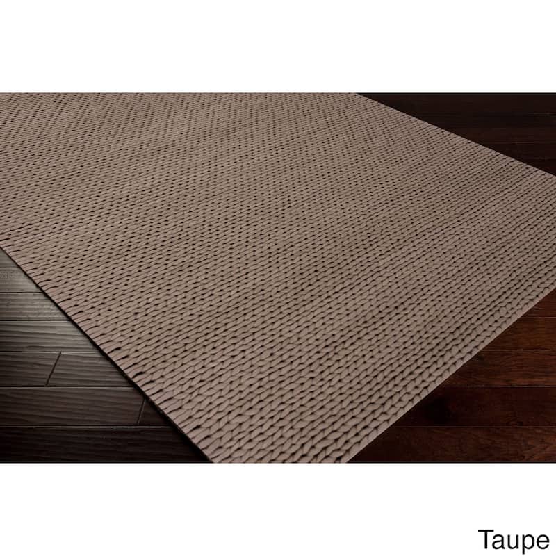 Hand Woven Hale Contemporary Solid Braided New Zealand Wool Area Rug (8' x 10')