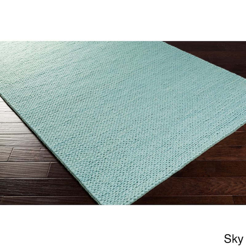 Hand Woven Hale Contemporary Solid Braided New Zealand Wool Area Rug (8' x 10')
