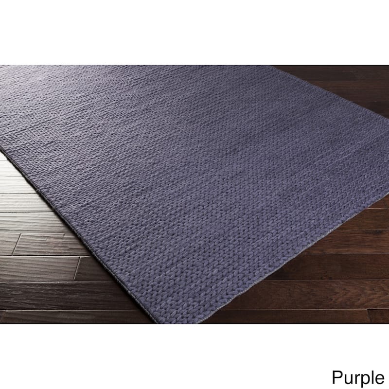 Hand Woven Hale Contemporary Solid Braided New Zealand Wool Area Rug (8' x 10')