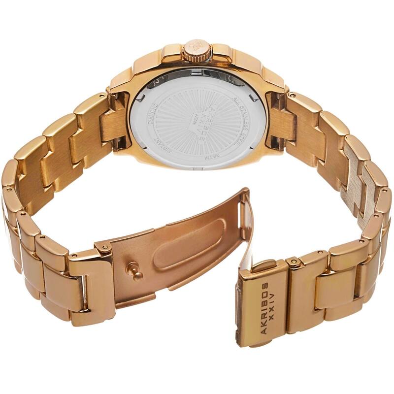 Akribos XXIV Women's Swiss Quartz Stainless Steel Gold-Tone Bracelet Watch