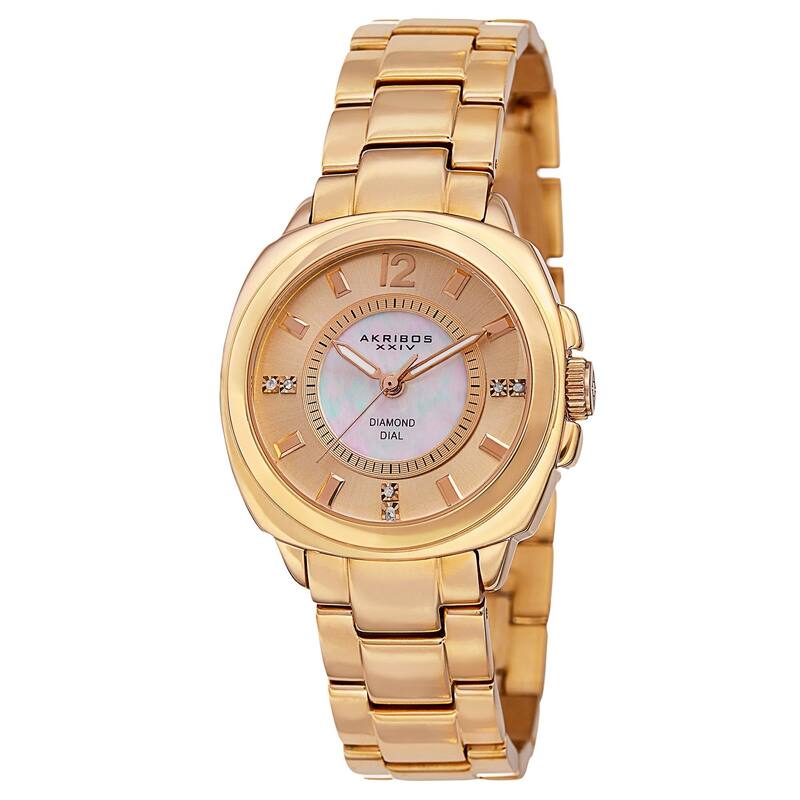 Akribos XXIV Women's Swiss Quartz Stainless Steel Gold-Tone Bracelet Watch