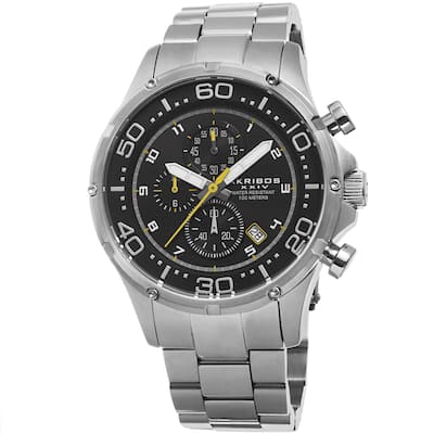 Akribos XXIV Men's Chronograph Stainless Steel Silver-Tone Bracelet Watch