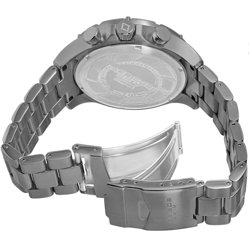 Akribos XXIV Men's Chronograph Stainless Steel Black Bracelet Watch