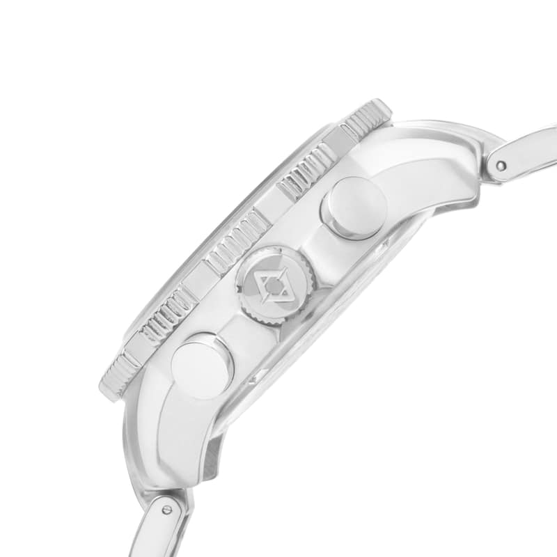 Akribos XXIV Men's Quartz Chronograph Stainless Steel Silver-Tone Bracelet Watch