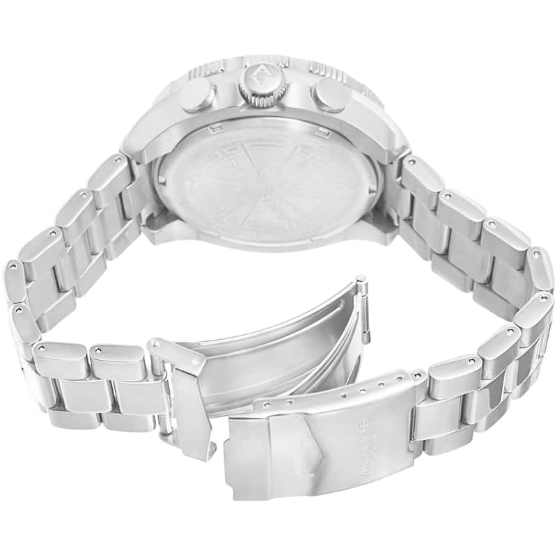 Akribos XXIV Men's Quartz Chronograph Stainless Steel Silver-Tone Bracelet Watch