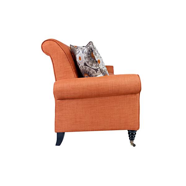 Shop Handy Living Harlow California Vintage Orange Sofa Shop Handy Living Harlow California Vintage Orange Sofa