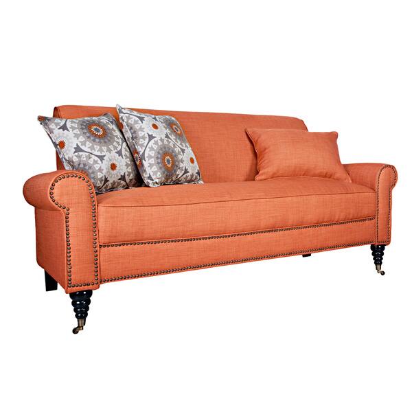 Shop Handy Living Harlow California Vintage Orange Sofa