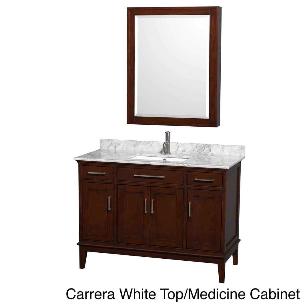 Wyndham Collection Wyndham Collection Hatton Dark Chestnut 48 inch Square Single sink Vanity With Accessory Options Brown Size Single Vanities