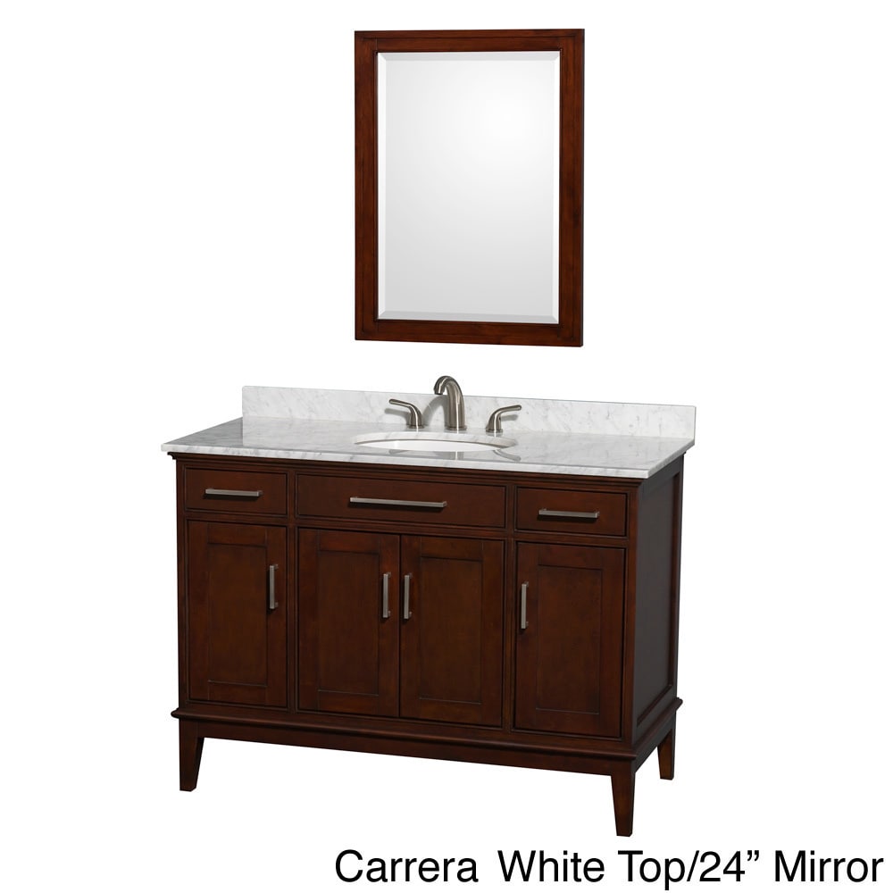 Wyndham Collection Hatton 48 inch Dark Chestnut Round Single sink Vanity With Accessory Options