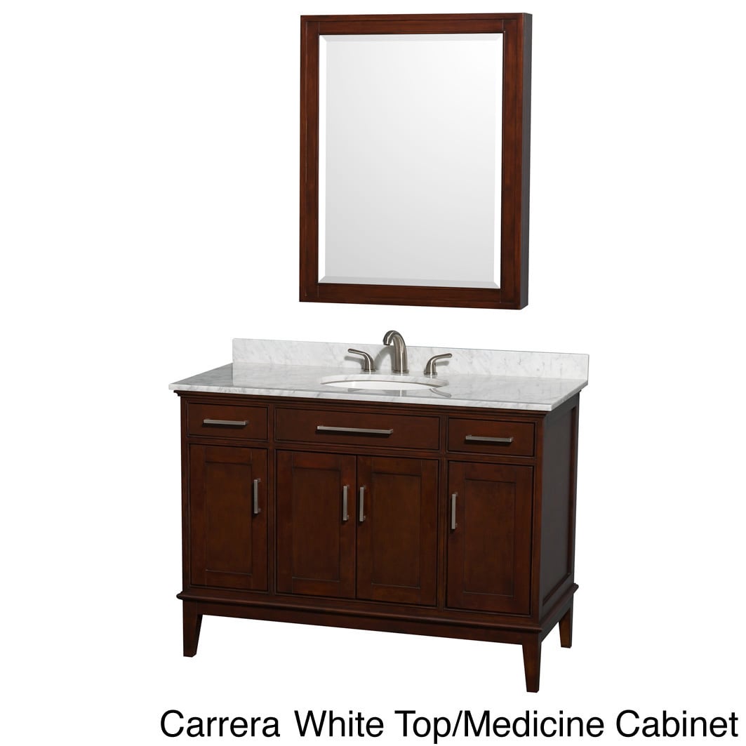 Wyndham Collection Hatton 48 inch Dark Chestnut Round Single sink Vanity With Accessory Options