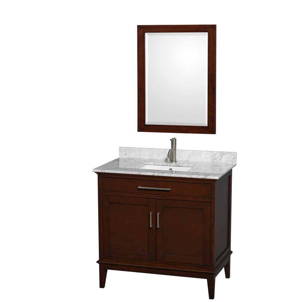 Wyndham Collection Hatton 36 inch Dark Chestnut Bathroom Vanity