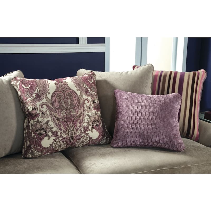 Gisc Taupe Contemporary Fabric Padded Nailhead 2-Piece Sofa and Loveseat Set by Furniture of America