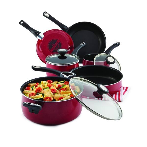 Red Meyer 14383 Farberware New Traditions Speckled Aluminum Nonstick 12-Piece Cookware Set Red Meyer 14383 Farberware New Traditions Speckled Aluminum Nonstick 12-Piece Cookware Set