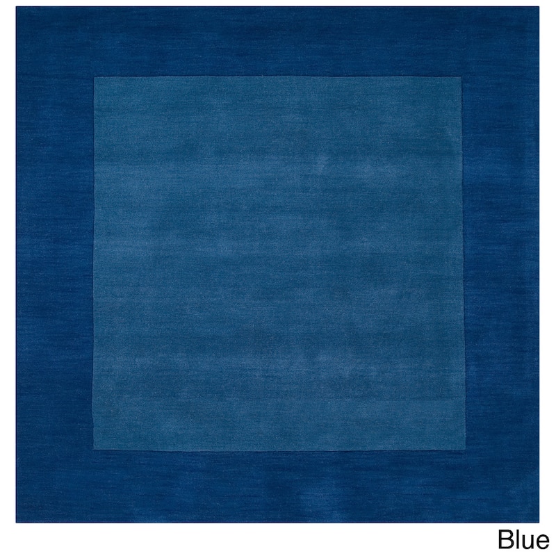 Hand Loomed Odessa Solid Bordered Tone-On-Tone Wool Area Rug