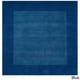 preview thumbnail 26 of 105, Hand Loomed Odessa Solid Bordered Tone-On-Tone Wool Area Rug 6' Square - Blue - Square