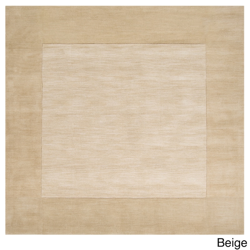 Hand Loomed Odessa Solid Bordered Tone-On-Tone Wool Area Rug