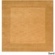 preview thumbnail 32 of 105, Hand Loomed Odessa Solid Bordered Tone-On-Tone Wool Area Rug 6' Square - Sand - Square