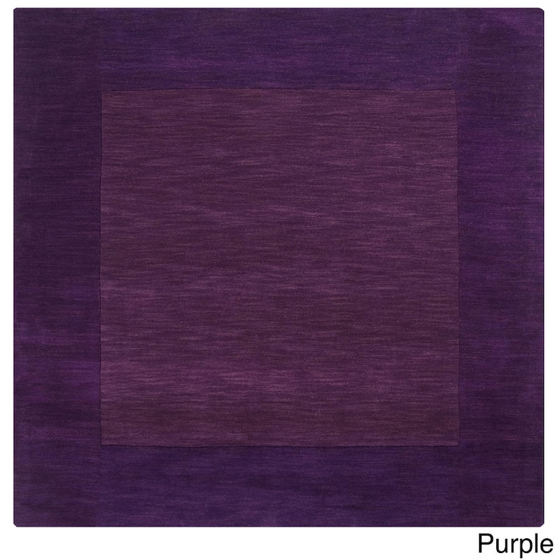 Hand Loomed Odessa Solid Bordered Tone-On-Tone Wool Area Rug